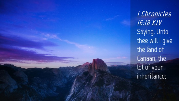 Picture 04 - 1 Chronicles 16:18 KJV Desktop Wallpaper - Saying, Unto thee will I give the land of Canaan, - Desktop Bible Verse Wallpaper