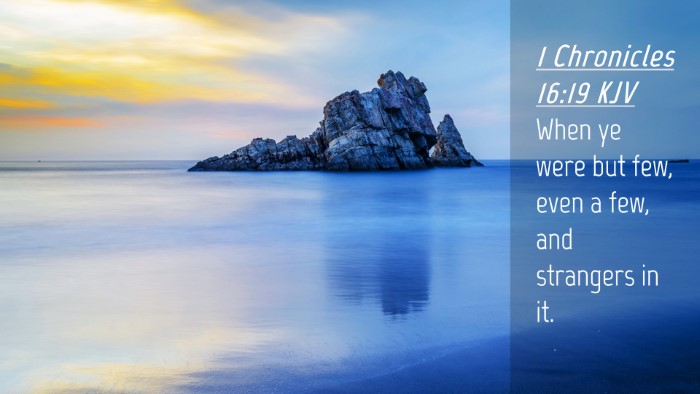 Picture 04 - 1 Chronicles 16:19 KJV Desktop Wallpaper - When ye were but few, even a few, and strangers - Desktop Bible Verse Wallpaper