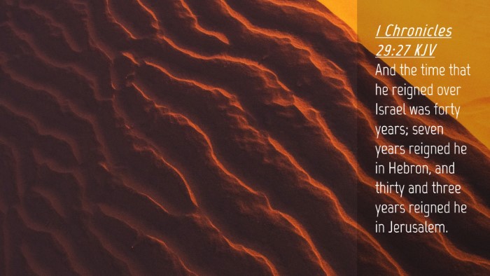 Picture 04 - 1 Chronicles 29:27 KJV Desktop Wallpaper - And the time that he reigned over Israel was - Desktop Bible Verse Wallpaper