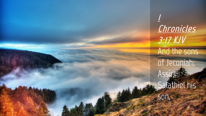 Picture 04 - 1 Chronicles 3:17 KJV Desktop Wallpaper - And the sons of Jeconiah; Assir, Salathiel his - Desktop Bible Verse Wallpaper