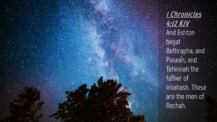 Picture 04 - 1 Chronicles 4:12 KJV Desktop Wallpaper - And Eshton begat Bethrapha, and Paseah, and - Desktop Bible Verse Wallpaper