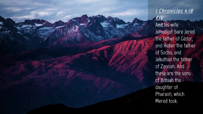 Picture 04 - 1 Chronicles 4:18 KJV Desktop Wallpaper - And his wife Jehudijah bare Jered the father of - Desktop Bible Verse Wallpaper