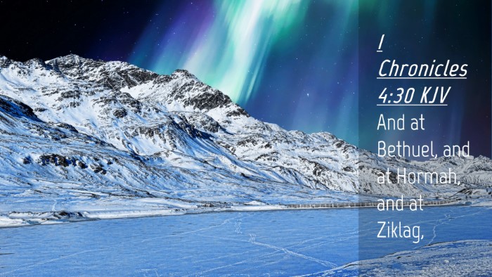 Picture 04 - 1 Chronicles 4:30 KJV Desktop Wallpaper - And at Bethuel, and at Hormah, and at - Desktop Bible Verse Wallpaper