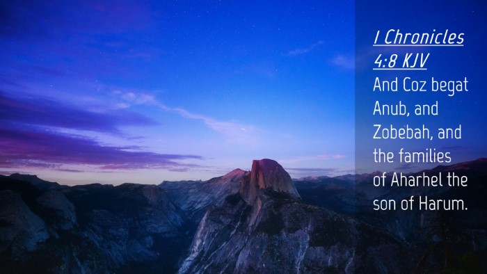 Picture 04 - 1 Chronicles 4:8 KJV Desktop Wallpaper - And Coz begat Anub, and Zobebah, and the families - Desktop Bible Verse Wallpaper