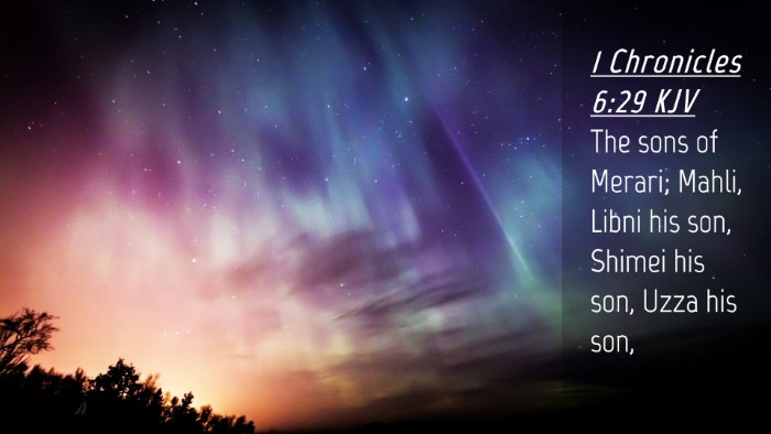 Picture 04 - 1 Chronicles 6:29 KJV Desktop Wallpaper - The sons of Merari; Mahli, Libni his son, Shimei - Desktop Bible Verse Wallpaper