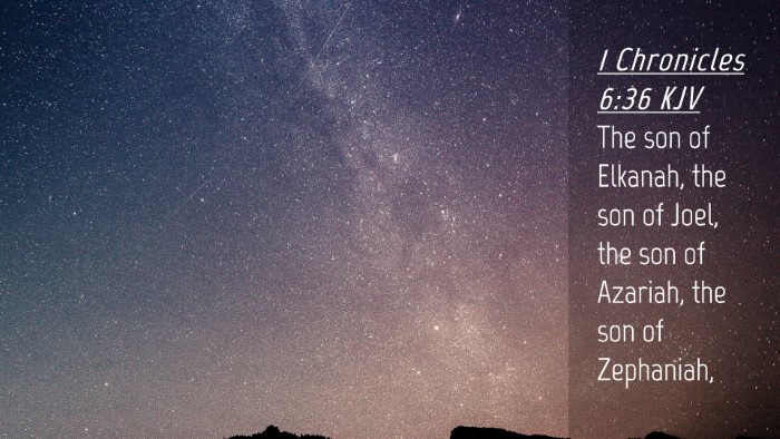 Picture 04 - 1 Chronicles 6:36 KJV Desktop Wallpaper - The son of Elkanah, the son of Joel, the son of - Desktop Bible Verse Wallpaper