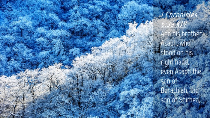 Picture 04 - 1 Chronicles 6:39 KJV Desktop Wallpaper - And his brother Asaph, who stood on his right - Desktop Bible Verse Wallpaper