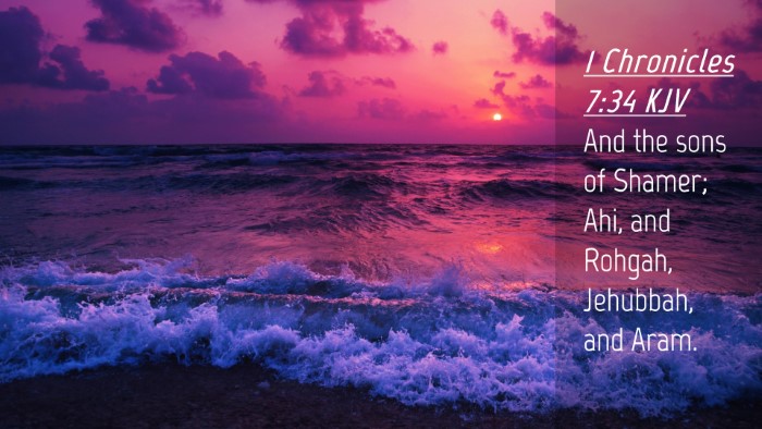 Picture 04 - 1 Chronicles 7:34 KJV Desktop Wallpaper - And the sons of Shamer; Ahi, and Rohgah, - Desktop Bible Verse Wallpaper