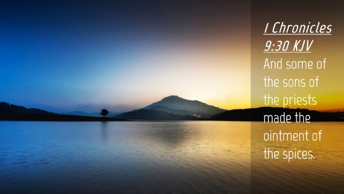 Picture 04 - 1 Chronicles 9:30 KJV Desktop Wallpaper - And some of the sons of the priests made the - Desktop Bible Verse Wallpaper