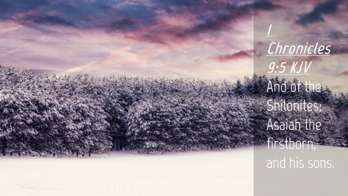 Picture 04 - 1 Chronicles 9:5 KJV Desktop Wallpaper - And of the Shilonites; Asaiah the firstborn, and - Desktop Bible Verse Wallpaper
