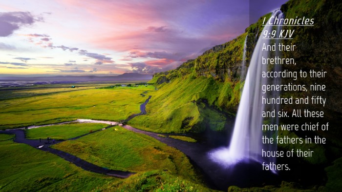 Picture 04 - 1 Chronicles 9:9 KJV Desktop Wallpaper - And their brethren, according to their - Desktop Bible Verse Wallpaper