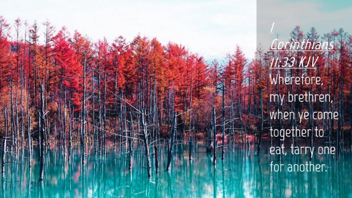 Picture 04 - 1 Corinthians 11:33 KJV Desktop Wallpaper - Wherefore, my brethren, when ye come together to - Desktop Bible Verse Wallpaper