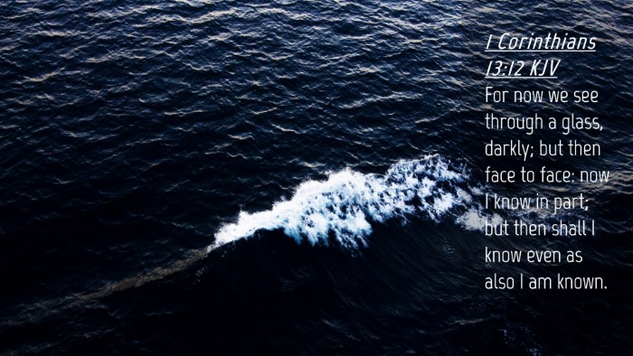 Picture 04 - 1 Corinthians 13:12 KJV Desktop Wallpaper - For now we see through a glass, darkly; but then - Desktop Bible Verse Wallpaper