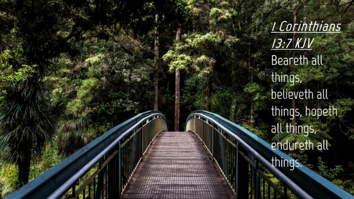 Picture 04 - 1 Corinthians 13:7 KJV Desktop Wallpaper - Beareth all things, believeth all things, hopeth - Desktop Bible Verse Wallpaper