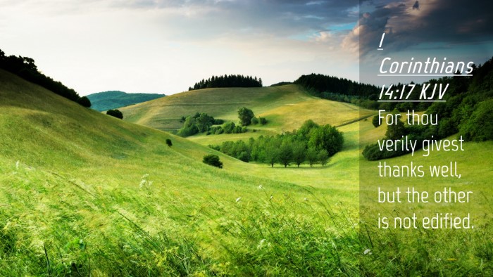 Picture 04 - 1 Corinthians 14:17 KJV Desktop Wallpaper - For thou verily givest thanks well, but the other - Desktop Bible Verse Wallpaper