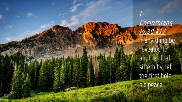 Picture 04 - 1 Corinthians 14:30 KJV Desktop Wallpaper - If any thing be revealed to another that sitteth - Desktop Bible Verse Wallpaper