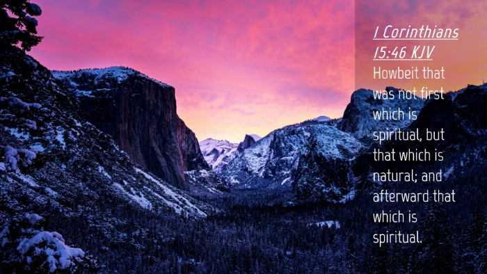 Picture 04 - 1 Corinthians 15:46 KJV Desktop Wallpaper - Howbeit that was not first which is spiritual, - Desktop Bible Verse Wallpaper