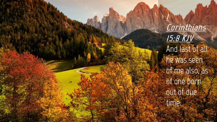 Picture 04 - 1 Corinthians 15:8 KJV Desktop Wallpaper - And last of all he was seen of me also, as of one - Desktop Bible Verse Wallpaper
