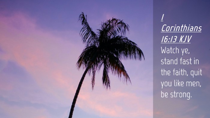 Picture 04 - 1 Corinthians 16:13 KJV Desktop Wallpaper - Watch ye, stand fast in the faith, quit you like - Desktop Bible Verse Wallpaper