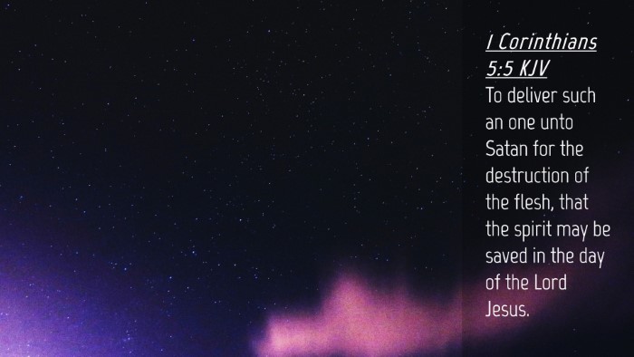 Picture 04 - 1 Corinthians 5:5 KJV Desktop Wallpaper - To deliver such an one unto Satan for the - Desktop Bible Verse Wallpaper