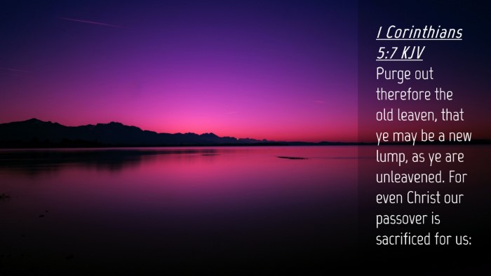 Picture 04 - 1 Corinthians 5:7 KJV Desktop Wallpaper - Purge out therefore the old leaven, that ye may - Desktop Bible Verse Wallpaper