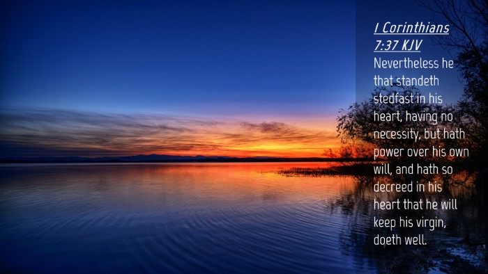 Picture 04 - 1 Corinthians 7:37 KJV Desktop Wallpaper - Nevertheless he that standeth stedfast in his - Desktop Bible Verse Wallpaper