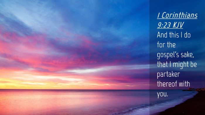 Picture 04 - 1 Corinthians 9:23 KJV Desktop Wallpaper - And this I do for the gospel's sake, that I might - Desktop Bible Verse Wallpaper