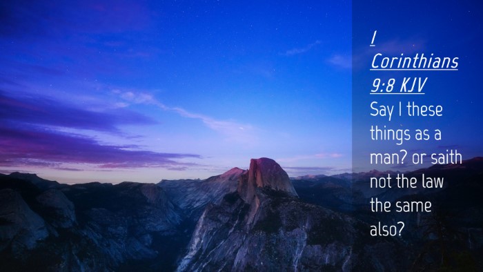 Picture 04 - 1 Corinthians 9:8 KJV Desktop Wallpaper - Say I these things as a man? or saith not the law - Desktop Bible Verse Wallpaper