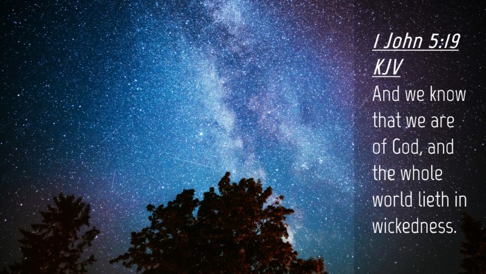 Picture 04 - 1 John 5:19 KJV Desktop Wallpaper - And we know that we are of God, and the whole - Desktop Bible Verse Wallpaper
