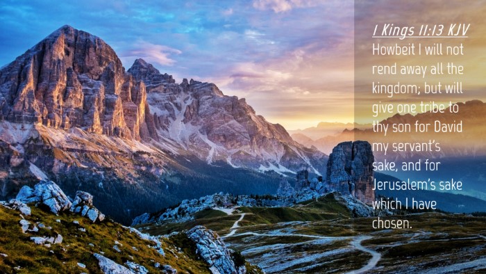 Picture 04 - 1 Kings 11:13 KJV Desktop Wallpaper - Howbeit I will not rend away all the kingdom; but - Desktop Bible Verse Wallpaper