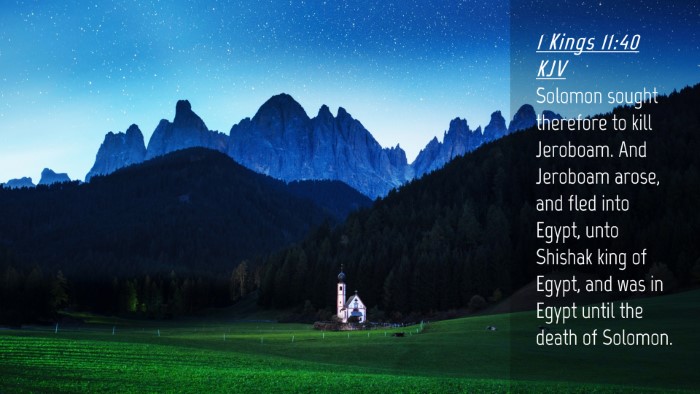 Picture 04 - 1 Kings 11:40 KJV Desktop Wallpaper - Solomon sought therefore to kill Jeroboam. And - Desktop Bible Verse Wallpaper