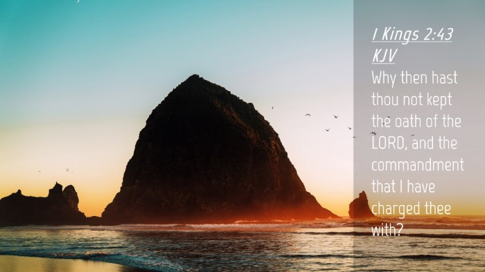 Picture 04 - 1 Kings 2:43 KJV Desktop Wallpaper - Why then hast thou not kept the oath of the LORD, - Desktop Bible Verse Wallpaper