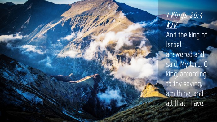 Picture 04 - 1 Kings 20:4 KJV Desktop Wallpaper - And the king of Israel answered and said, My - Desktop Bible Verse Wallpaper