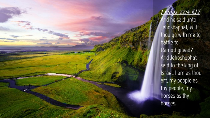 Picture 04 - 1 Kings 22:4 KJV Desktop Wallpaper - And he said unto Jehoshaphat, Wilt thou go with - Desktop Bible Verse Wallpaper