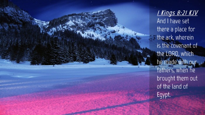 Picture 04 - 1 Kings 8:21 KJV Desktop Wallpaper - And I have set there a place for the ark, wherein - Desktop Bible Verse Wallpaper