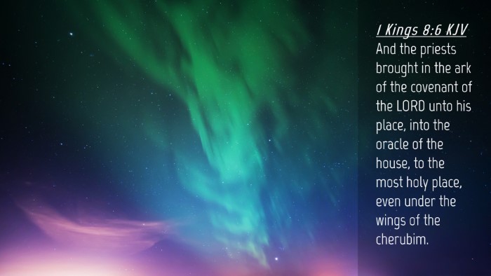 Picture 04 - 1 Kings 8:6 KJV Desktop Wallpaper - And the priests brought in the ark of the - Desktop Bible Verse Wallpaper