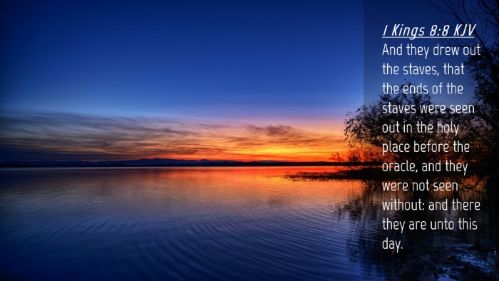 Picture 04 - 1 Kings 8:8 KJV Desktop Wallpaper - And they drew out the staves, that the ends of - Desktop Bible Verse Wallpaper