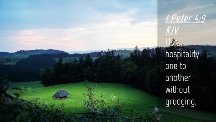 Picture 04 - 1 Peter 4:9 KJV Desktop Wallpaper - Use hospitality one to another without - Desktop Bible Verse Wallpaper