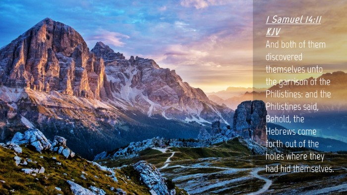 Picture 04 - 1 Samuel 14:11 KJV Desktop Wallpaper - And both of them discovered themselves unto the - Desktop Bible Verse Wallpaper