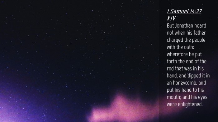 Picture 04 - 1 Samuel 14:27 KJV Desktop Wallpaper - But Jonathan heard not when his father charged - Desktop Bible Verse Wallpaper