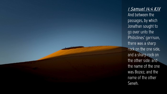 Picture 04 - 1 Samuel 14:4 KJV Desktop Wallpaper - And between the passages, by which Jonathan - Desktop Bible Verse Wallpaper