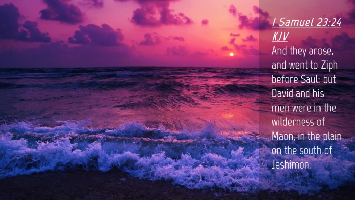 Picture 04 - 1 Samuel 23:24 KJV Desktop Wallpaper - And they arose, and went to Ziph before Saul: but - Desktop Bible Verse Wallpaper