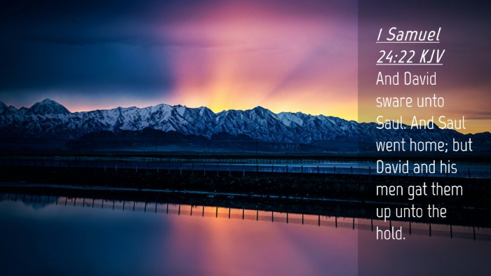 Picture 04 - 1 Samuel 24:22 KJV Desktop Wallpaper - And David sware unto Saul. And Saul went home; - Desktop Bible Verse Wallpaper