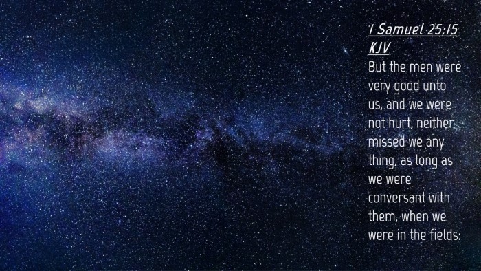 Picture 04 - 1 Samuel 25:15 KJV Desktop Wallpaper - But the men were very good unto us, and we were - Desktop Bible Verse Wallpaper