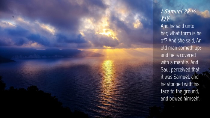Picture 04 - 1 Samuel 28:14 KJV Desktop Wallpaper - And he said unto her, What form is he of? And she - Desktop Bible Verse Wallpaper