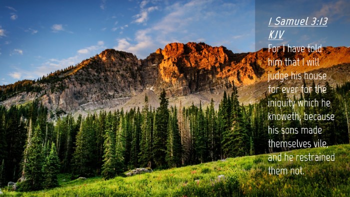 Picture 04 - 1 Samuel 3:13 KJV Desktop Wallpaper - For I have told him that I will judge his house - Desktop Bible Verse Wallpaper