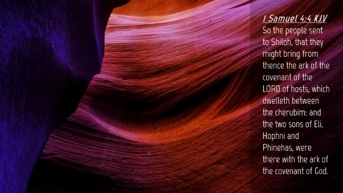 Picture 04 - 1 Samuel 4:4 KJV Desktop Wallpaper - So the people sent to Shiloh, that they might - Desktop Bible Verse Wallpaper