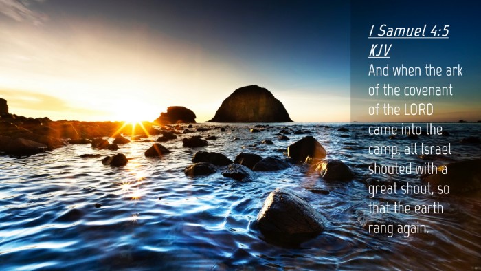 Picture 04 - 1 Samuel 4:5 KJV Desktop Wallpaper - And when the ark of the covenant of the LORD came - Desktop Bible Verse Wallpaper