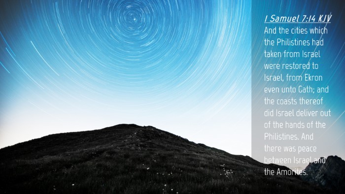 Picture 04 - 1 Samuel 7:14 KJV Desktop Wallpaper - And the cities which the Philistines had taken - Desktop Bible Verse Wallpaper