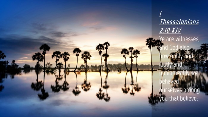 Picture 04 - 1 Thessalonians 2:10 KJV Desktop Wallpaper - Ye are witnesses, and God also, how holily and - Desktop Bible Verse Wallpaper